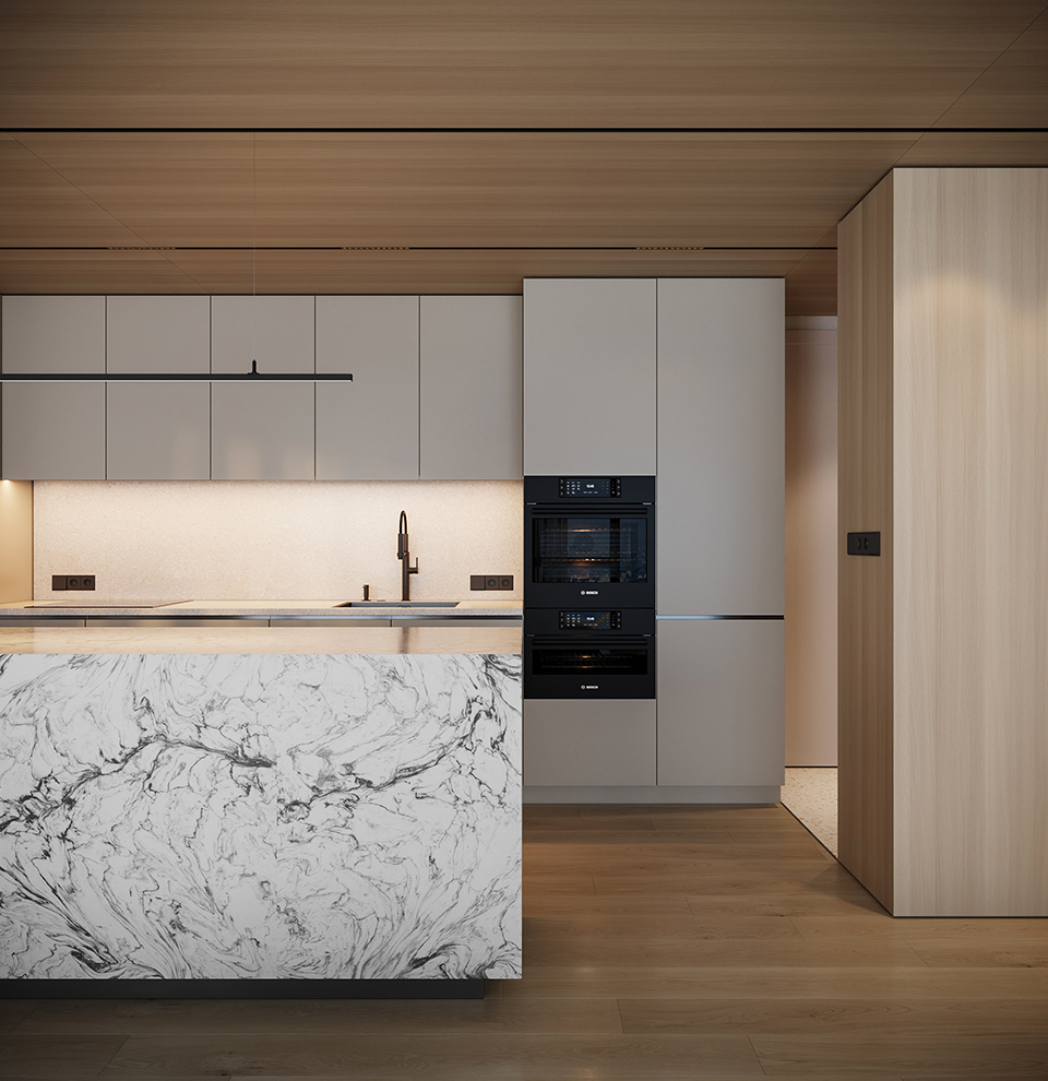THIẾT KẾ CĂN HỘ PHONG CÁCH SCANDINAVIAN TẠI ĐÀ NẴNG: BÀN ĐẢO BẾP KẾT NỐI KHÔNG GIAN