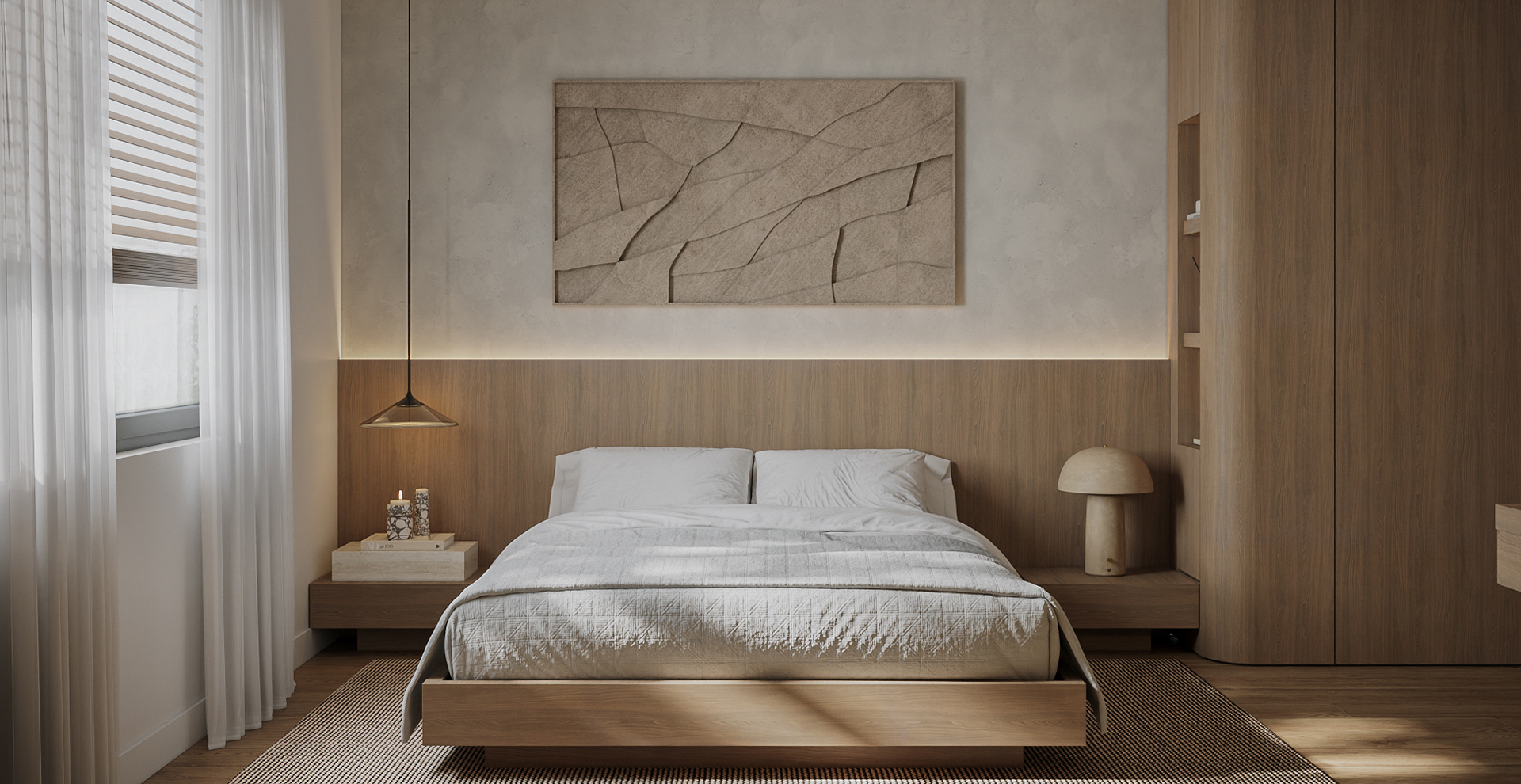 THIẾT KẾ CĂN HỘ CAO CẤP SCANDINAVIAN ĐÀ NẴNG:
CÁCH SỬ DỤNG RÈM, THẢM VÀ VẢI ĐỂ PHÒNG NGỦ THÊM THƯ GIÃN