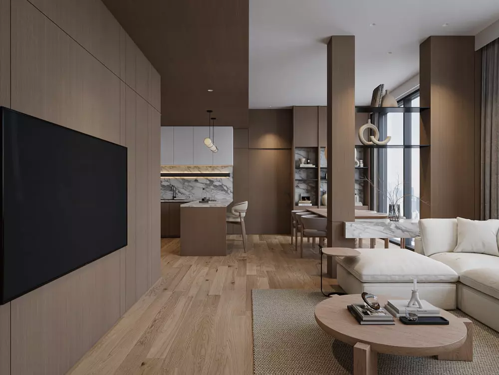 thiết kế nội thất chung cư 80m2 phòng khách