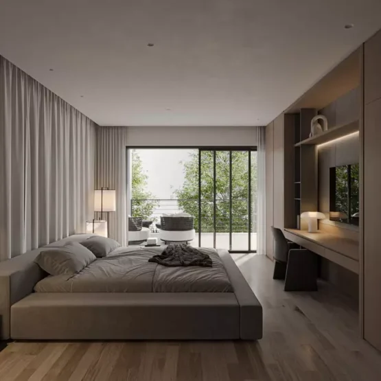 thiết kế nội thất phòng ngủ 25m2