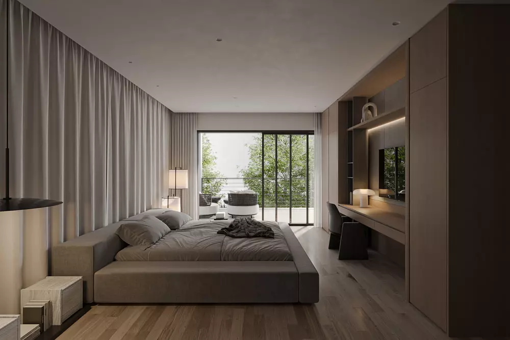thiết kế nội thất phòng ngủ 25m2
