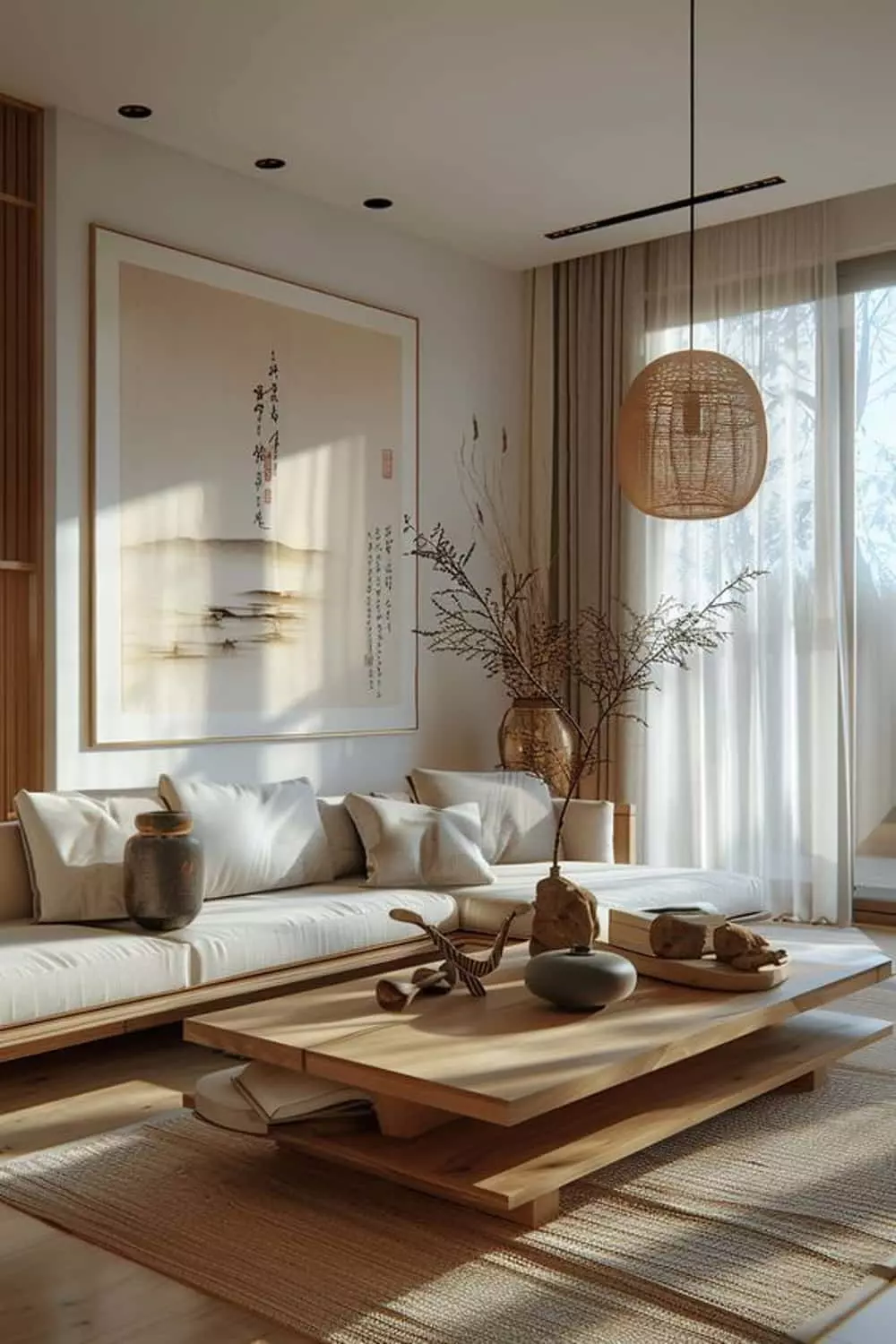 thiết kế phòng khách tối giản